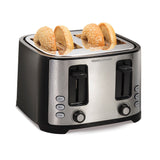 HB 4 Slice Extra-Wide Slot Toaster, Black Silver 2 / pack