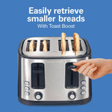 HB 4 Slice Extra-Wide Slot Toaster, Black Silver 2 / pack