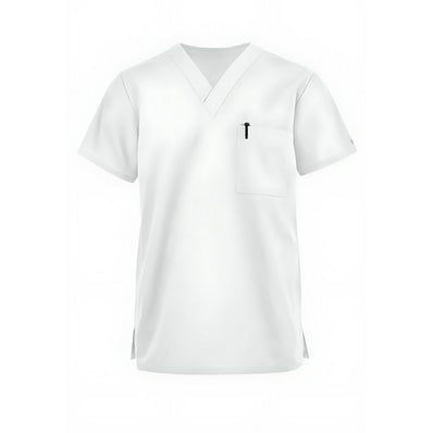 PREM. Scrub TOP SHIRT V-Neck Short Sleeve 1 Chest Pocket Twill Fabric 4.5oz Poplin 65/35 P/C Multi-Color sizes XS-XL 