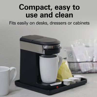 Cafetera de cápsulas Hamilton Beach Deluxe de 1 taza, apagado automático, color negro y acero inoxidable (también disponible en 230 V), paquete de 4