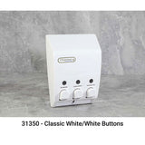CLASSIC Liquid Bath Amenities Dispenser 3-Chambers color White