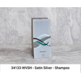 WAVE Liquid Bath Amenities Dispenser 1-Chamber color Satin Silver (with view and product name) 
