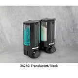 AVIVA Liquid Bath Amenities Dispenser 2-Chambers color Black & Translucent 