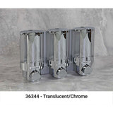 AVIVA Liquid Bath Amenities Dispenser 3-Chambers Chrome & Translucent