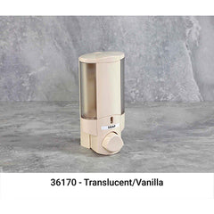 AVIVA Liquid Bath Amenities Dispenser 1-Chamber color White OR Vanilla & Translucent 