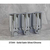 AVIVA Liquid Bath Amenities Dispenser 3-Chambers Chrome with Solid Satin finish 