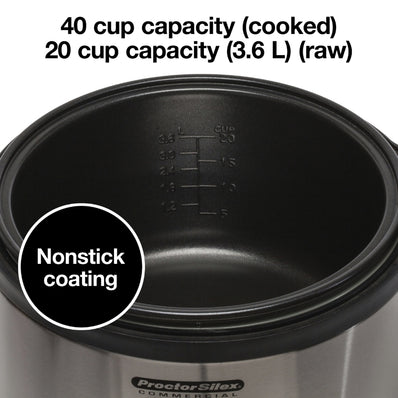Proctor Silex Commercial 40 Cup Rice / Oatmeal Cooker