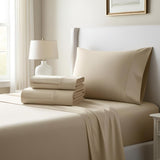 TC-180 FLAT SHEETS percale fabric color Bone FULL sizes Hospitality Beds Packing 24's/ case Thomaston Mills - bu