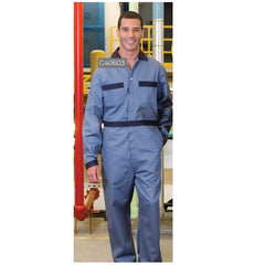 Coveralls 100% Cotton Twill Multiple Pockets Tool Pocket Long Sleeve Concealed Two-Way Zipper Adjustable Cuffs MULTICOLOR (Sold as 2's/ Pack)