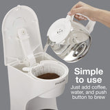 Proctor Silex  Coffee Maker 12 Cup w/ Auto Pause & Pour, Smart Plug Compatible, White