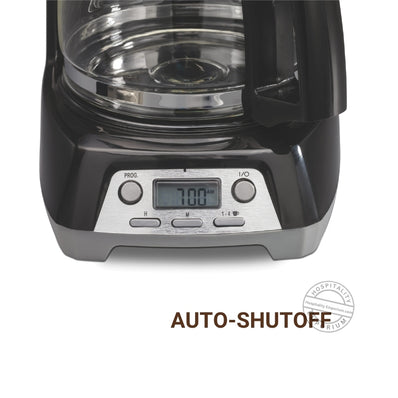 Proctor Silex Coffee Maker 12 Cup Programmable w/ ASO, Black