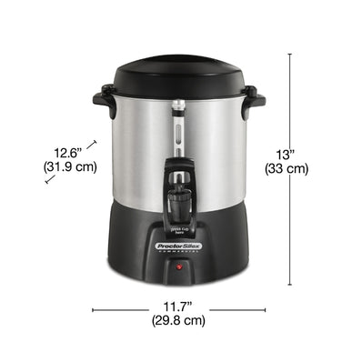 Proctor Silex® Commercial Alum. Urn, 40 cup, one hand dispensing, coffee level indicator