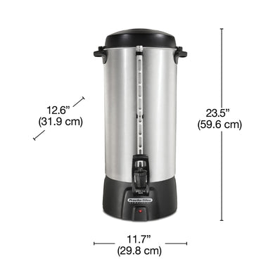 Proctor Silex Commercial, Alum. Urn, 100 cup, one hand dispensing, coffee level indicator