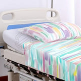 TC-180 FITTED Sheets Economy fabric with  Impression Print size TWIN 60"x80"x9" for Healthcare Beds Packing 24's/ case Thomaston Mills