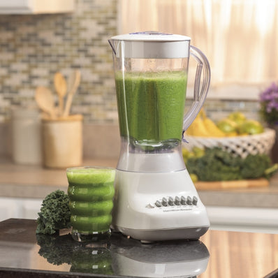 Hamilton Beach 10 Spd. Smoothie Blender, w/56 Oz. Capacity, 575WPP, Dishwasher Safe Jar, White