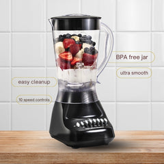 Hamilton Beach 10 Spd. Smoothie Blender, w/56 Oz. Capacity, Dishwasher Safe Jar, Black