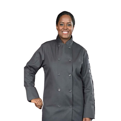 PREM. Chef Coat Coloured LONG SLEEVE with Sleeve Pocket w/Matching Plastic Button Closure P/C Twill Fabric sizes XS-XL 3/Pack