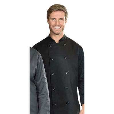 PREM. Chef Coat Coloured LONG SLEEVE with Sleeve Pocket w/Matching Plastic Button Closure P/C Twill Fabric sizes XS-XL 3/Pack