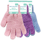 Bath Glove 1 Pair Color Blue/White/Pink Packing 24's/Box
