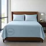 TC-180 FITTED SHEETS percale fabric color Blue size TWIN Beds Hospitality Packing 24's/ case Thomaston Mills