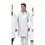 Abrigo largo con cierre de cúpula, cuello con ribete personalizado, 1 bolsillo interior, sarga 100 % poliéster, color blanco, tallas XS a XL, paquete de 3