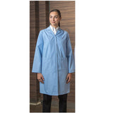 Womenâ€™s Premium Lab Coats 100% Cotton Snap Closures Elastic Cuffs 3 or 2 Pockets Color White or Lt. Blue Available sizes XS-XL (Sold as 6's/ Pack)