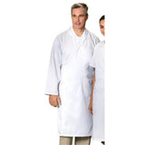 Abrigo largo envolvente para hombre, manga larga, 3 bolsillos, 2 bolsillos o sin bolsillos, 100 % poliéster, color blanco, tallas XS a XL, paquete de 3