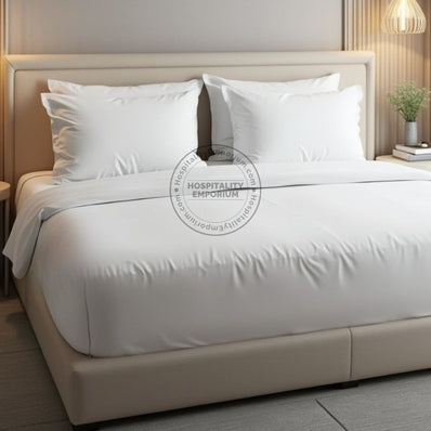 TC-180 FLAT SHEETS percale fabric White KING sizes Hospitality Beds Thomaston Mills