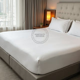 SÁBANAS AJUSTABLES TC-180 Tejido de percal de fabricación estadounidense BLANCO para camas de hospitalidad Embalaje 24/caja Thomaston Mills
