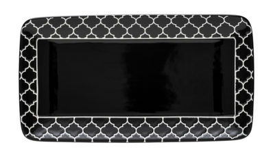 Samira Black Combo Rectangle Platter 11 7/8" 1 dz