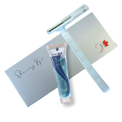 Shaving Kit Razor Twin Blades White + FreshScent Shave Cream 18-25ml multi-Use Bathroom Amenity Premium individual Box packing (Count 200's/Pack)