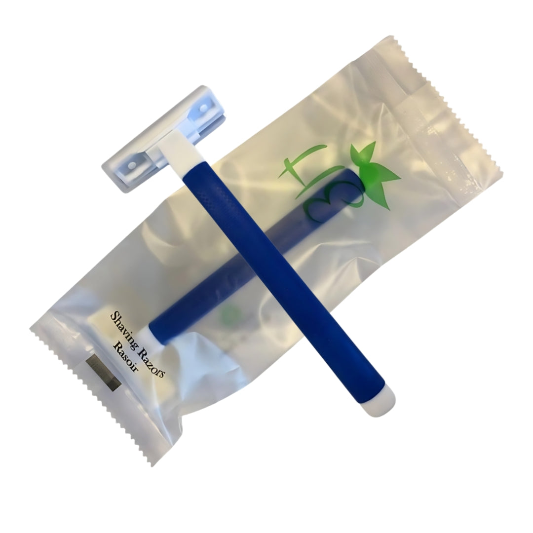 Individual Razor Bagged Shaving Razor Twin Blades Guest Bathroom Amenity individual in Clear p ...