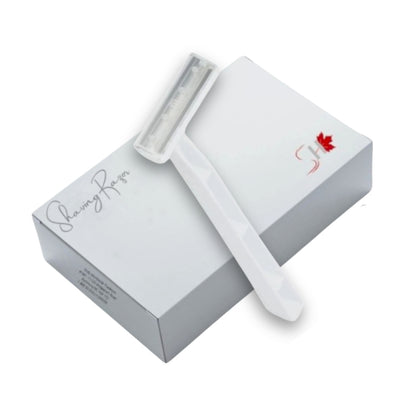 Maquinilla de afeitar con tapa, color blanco, para baño de invitados, embalaje individual premium, 200 unidades por caja