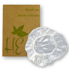 Shower Hair Cap clear Guest Bathroom Amenity individually wrapped  in Economical Eco Friendly Brown Box packing 200's/ Box