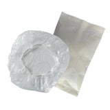 Shower Hair Cap clear Guest Bathroom Amenity individually wrapped White Plastic Bags bulk Economy packing 200's/ box