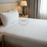 SÁBANAS AJUSTABLES TC-180 Tejido de percal de fabricación estadounidense BLANCO para camas de hospitalidad Embalaje 24/caja Thomaston Mills