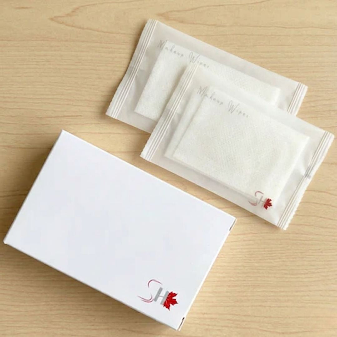 Makeup Remover Travel Wet Wipes Premium Box 2x Individual Bag