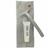 Shaving Kit Bulk (Twin Razor + Shave cream) Guest Bathroom Amenity in White Plastic Bulk
