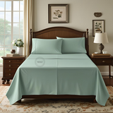 TC-180 FLAT SHEETS percale fabric color Seafoam QUEEN size Hospitality Beds Packing 24's/ case Thomaston Mills