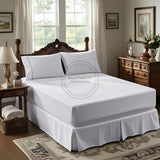Sábana ajustable de algodón y poliéster de percal premium T-250 TWIN de 39" x 80" x 12" Thomaston Mills USA, color blanco, paquete de 3