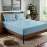 SÁBANAS AJUSTABLES TC-180 Tejido de percal de fabricación estadounidense color AZUL para camas de hospitalidad Embalaje 24/caja Thomaston Mills
