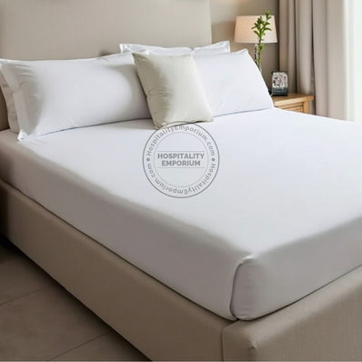 TC-180 FITTED SHEETS percale fabric White size FULL Beds Hospitality  Thomaston Mills
