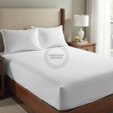 TC-180 FITTED SHEETS percale fabric White size QUEEN Beds Hospitality Packing 24's/ case Thomaston Mills