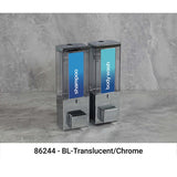 iQon Liquid Bath Amenities Dispenser 2-Chambers color Chrome & Transluscent 
