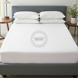 TC-180 FITTED SHEETS percale fabric White size QUEEN Beds Hospitality Packing 24's/ case Thomaston Mills
