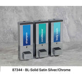 iQon Liquid Bath Amenities Dispenser 3-Chambers color Solid Satin Silver & Chrome