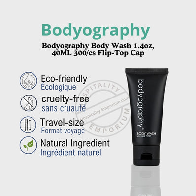 Bodyography Body Wash 1.4oz, 40ML Flip-Top Cap