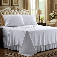 TC-250 FLAT SHEETS premium Percale Fabric White Royal Suite QUEEN Beds Packing 24's/ case Thomaston Mills