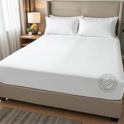 TC-180 FITTED SHEETS Economy "New Era" Import Fabric White KING sizes Hospitality Beds  Thomaston Mills