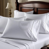 TC-250 PILLOWCASES premium percale fabric color White Royal Suite (cut size for Std/Queen/King) Packing 72's/ case Thomaston Mills
